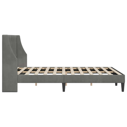 Bettrahmen mit Kopfteil Dunkelgrau 120 x 190 cm Samt