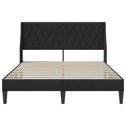 Bettrahmen mit Kopfteil Schwarz 120 x 190 cm Samt