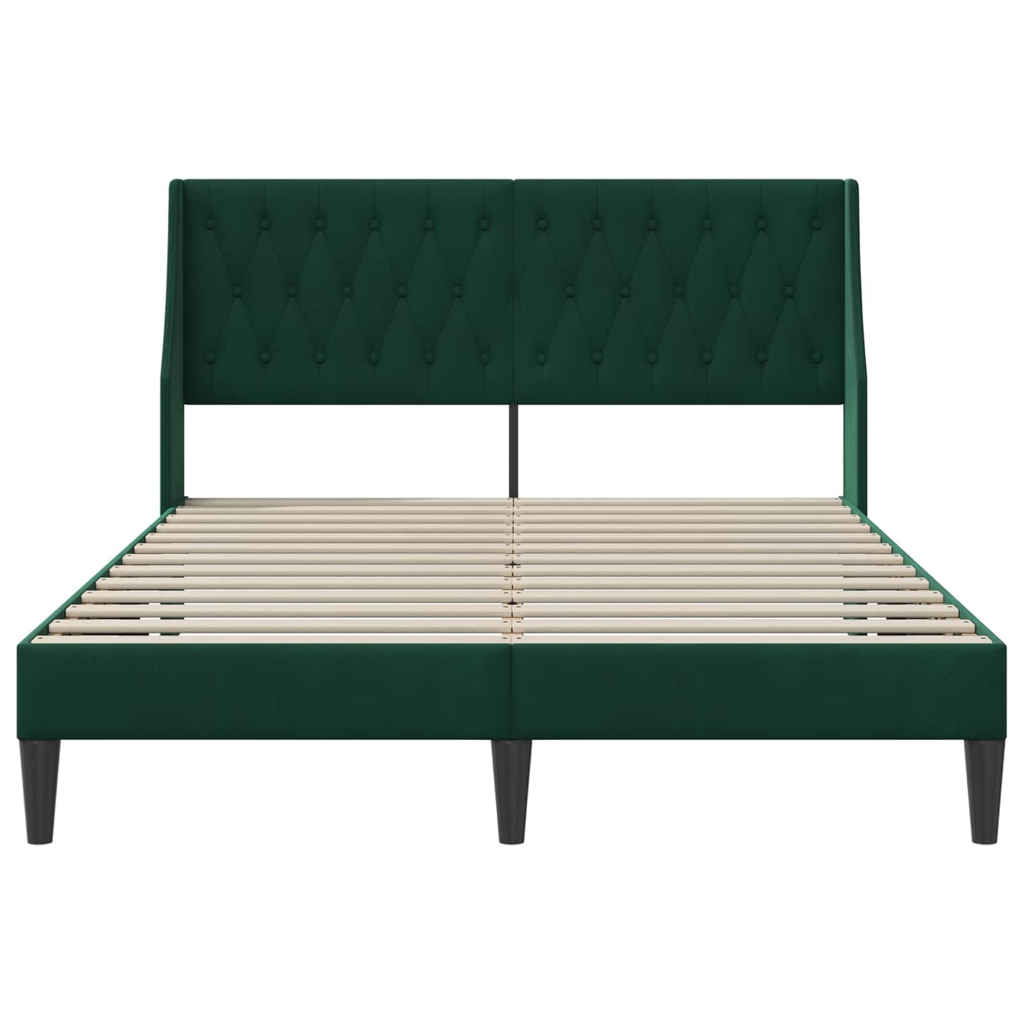Bettrahmen mit Kopfteil Dunkelgrün 120 x 200 cm Samt