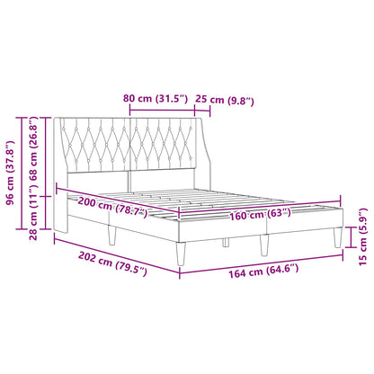 Bettrahmen mit Kopfteil Dunkelgrün 160 x 200 cm Samt