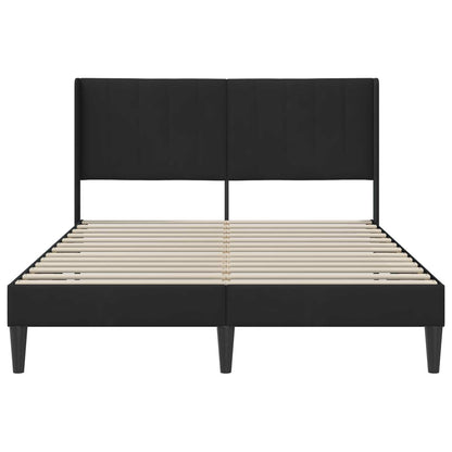 Bettrahmen mit Kopfteil Schwarz 140 x 190 cm Samt