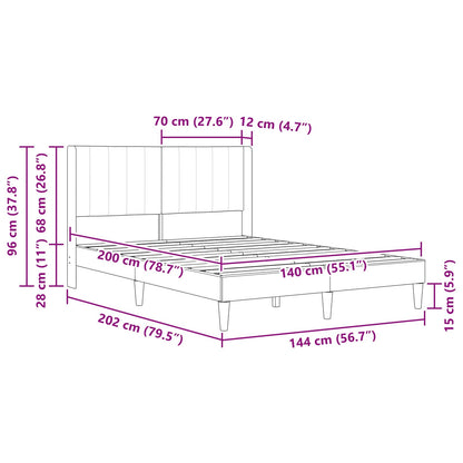 Bettrahmen mit Kopfteil Rosa 140 x 200 cm Samt