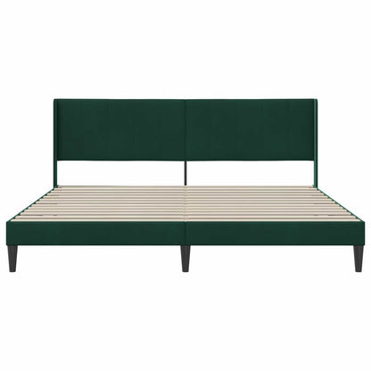 Bettrahmen mit Kopfteil Dunkelgrün 180 x 200 cm Samt