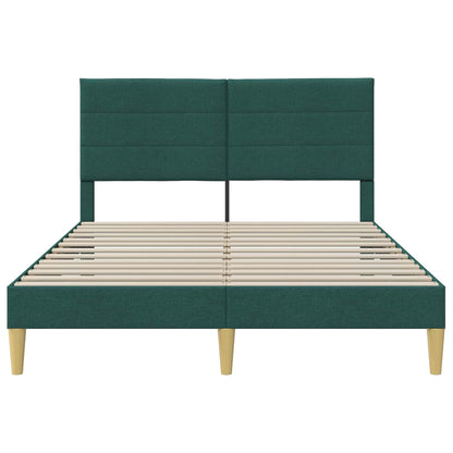 Bettrahmen mit Kopfteil Dunkelgrün 120 x 190 cm Stoff