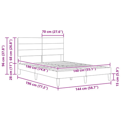Bettrahmen mit Kopfteil Taupe 140 x 190 cm Stoff