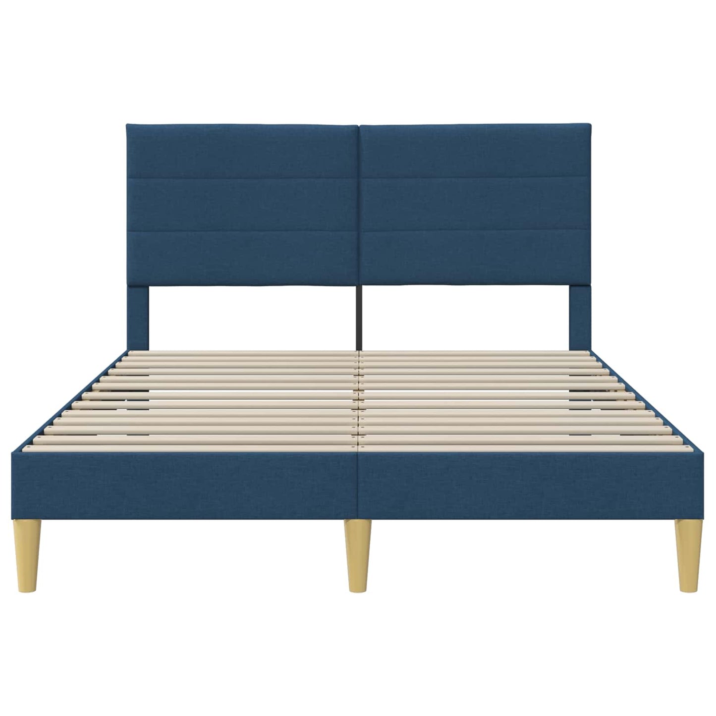 Bettrahmen mit Kopfteil Blau 160 x 200 cm Stoff