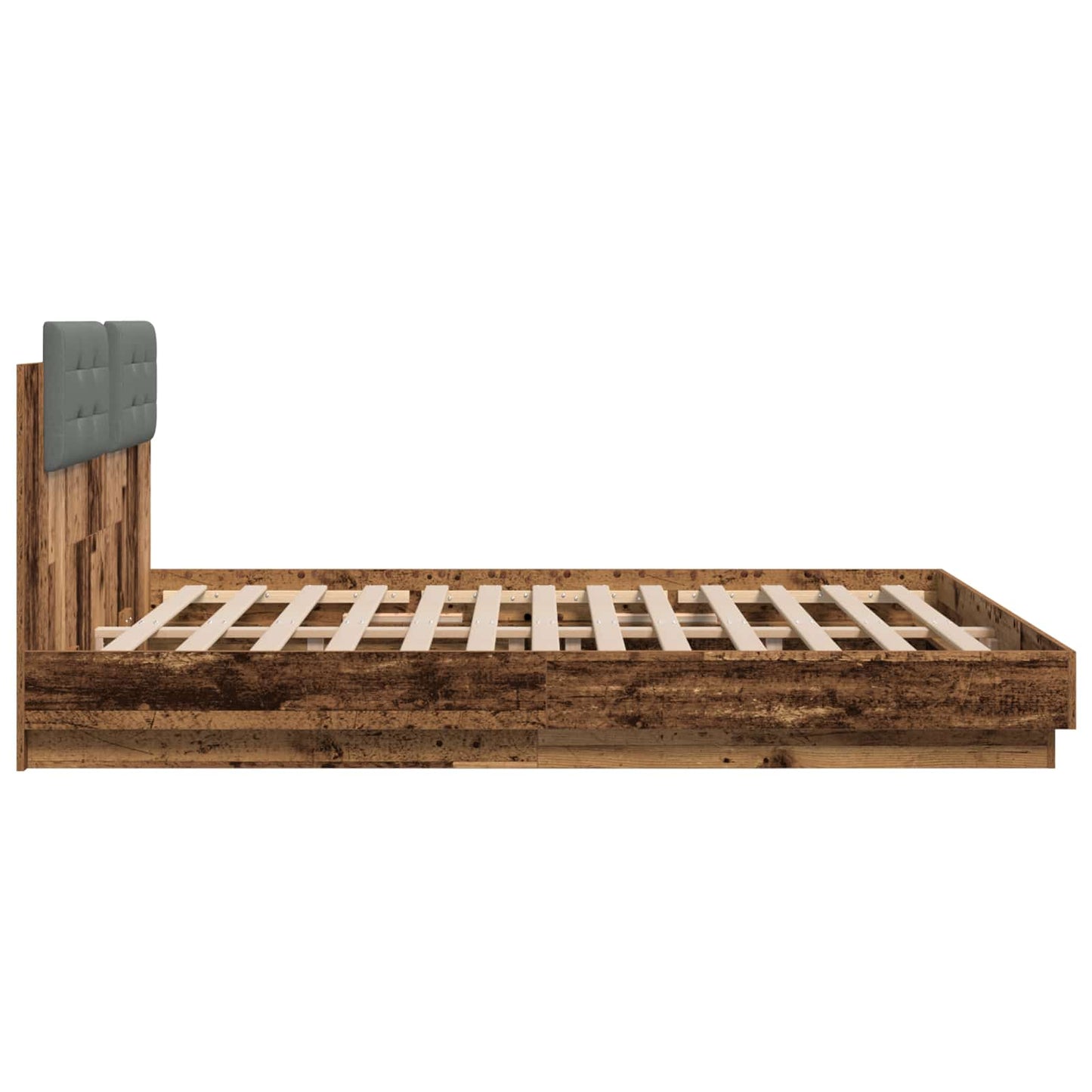 vidaXL Bettgestell mit Kopfteil Altholz 200 x 200 cm Holzwerkstoff
