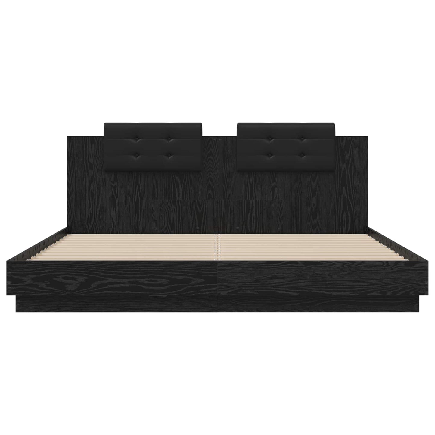 vidaXL Bettgestell mit Kopfteil Schwarz Eichen-Optik 200 x 200 cm