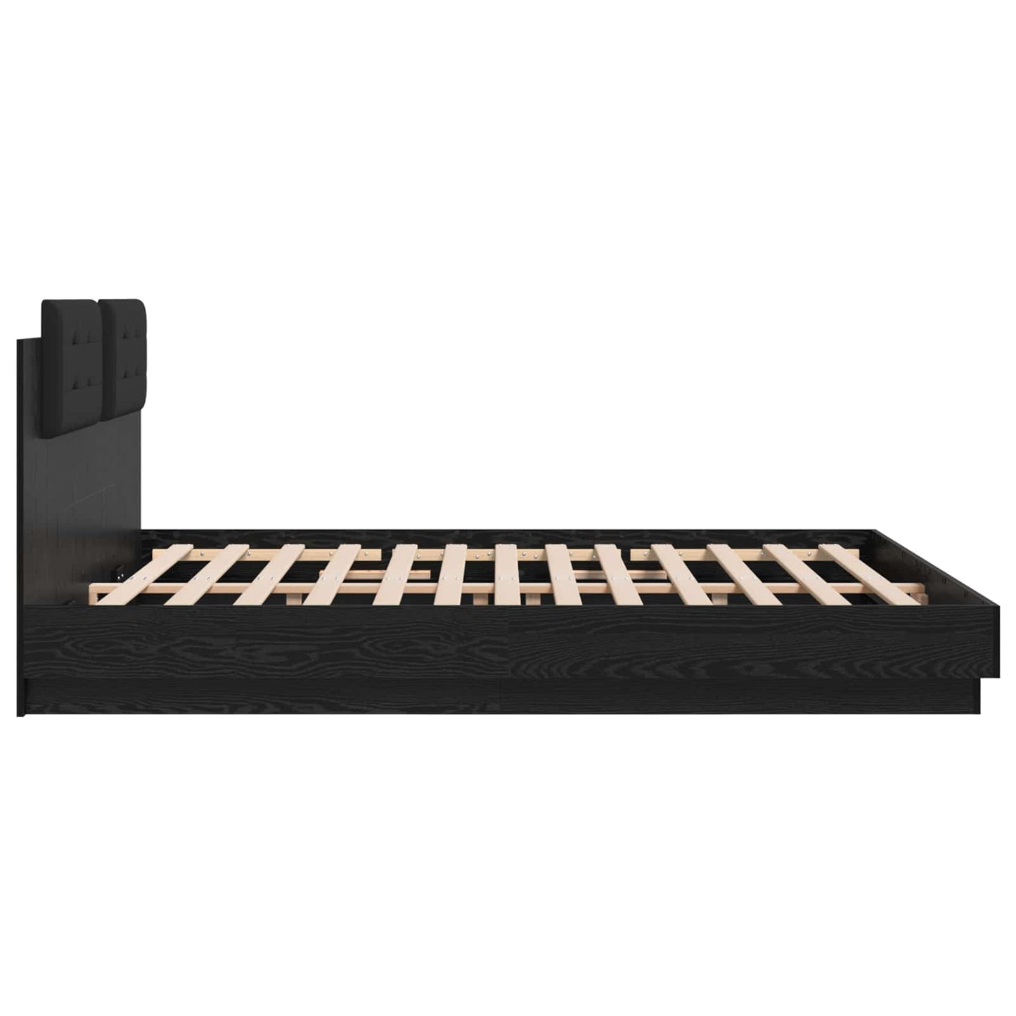 vidaXL Bettgestell mit Kopfteil Schwarz Eichen-Optik 200 x 200 cm