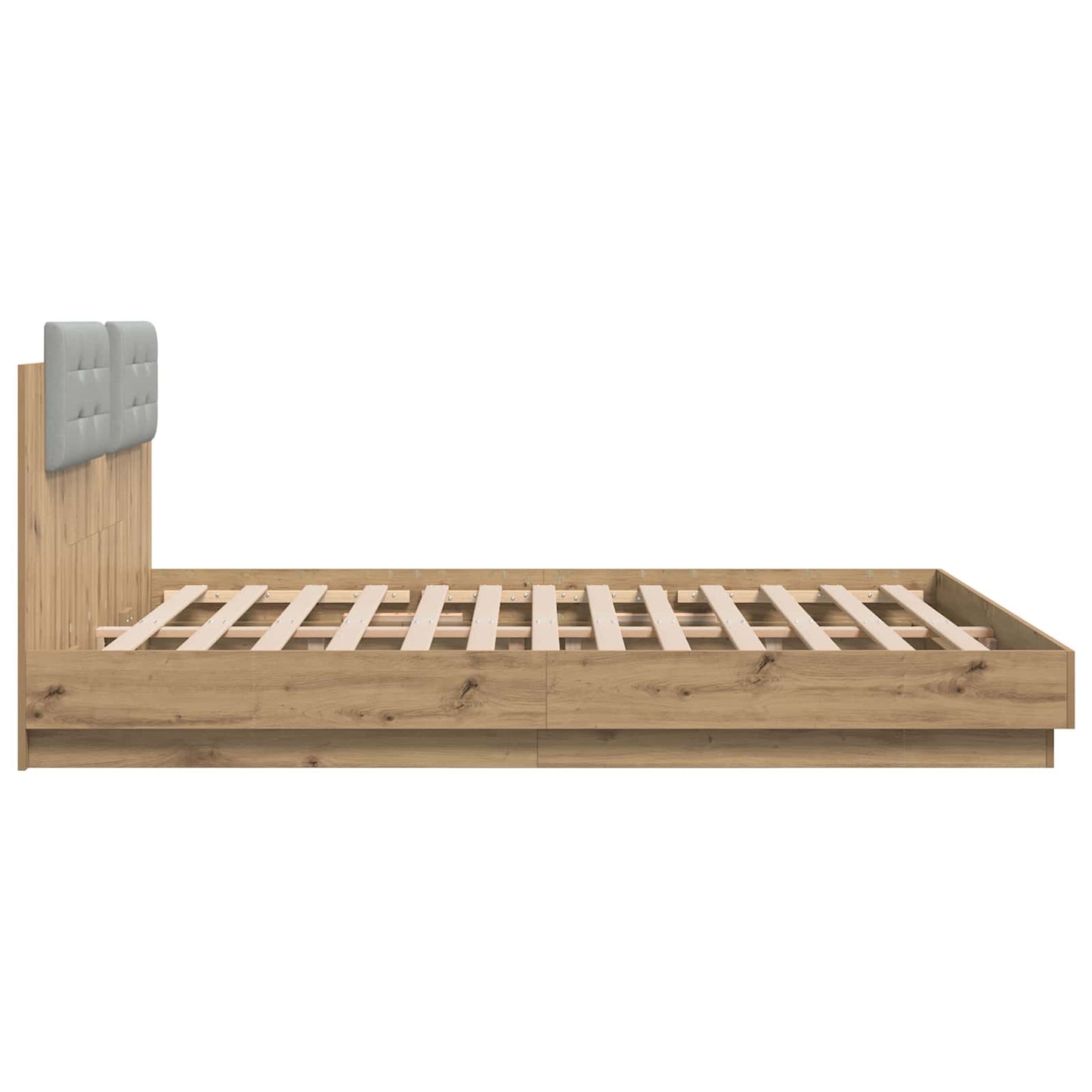 vidaXL Bettgestell mit Kopfteil Artisan-Eiche 180 x 200 cm