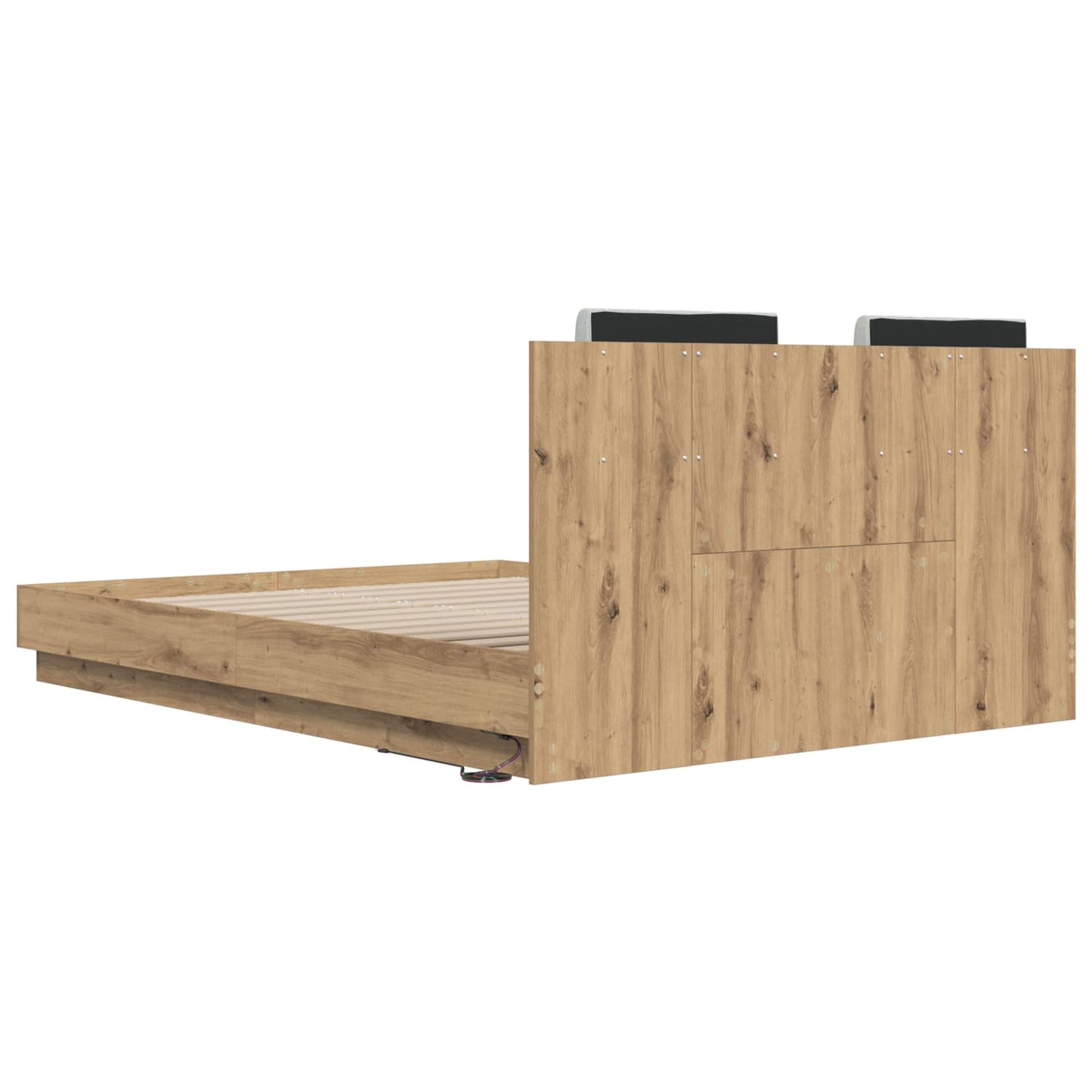 vidaXL Bettgestell mit Kopfteil Artisan-Eiche 150 x 200 cm