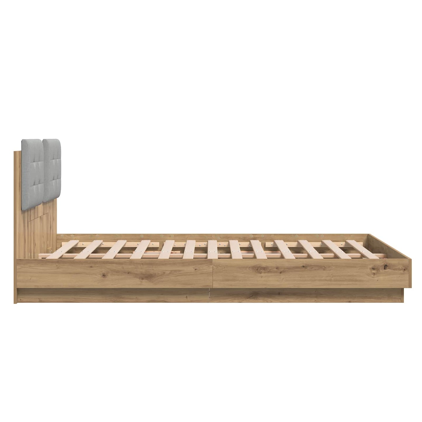 vidaXL Bettgestell mit Kopfteil Artisan-Eiche 150 x 200 cm