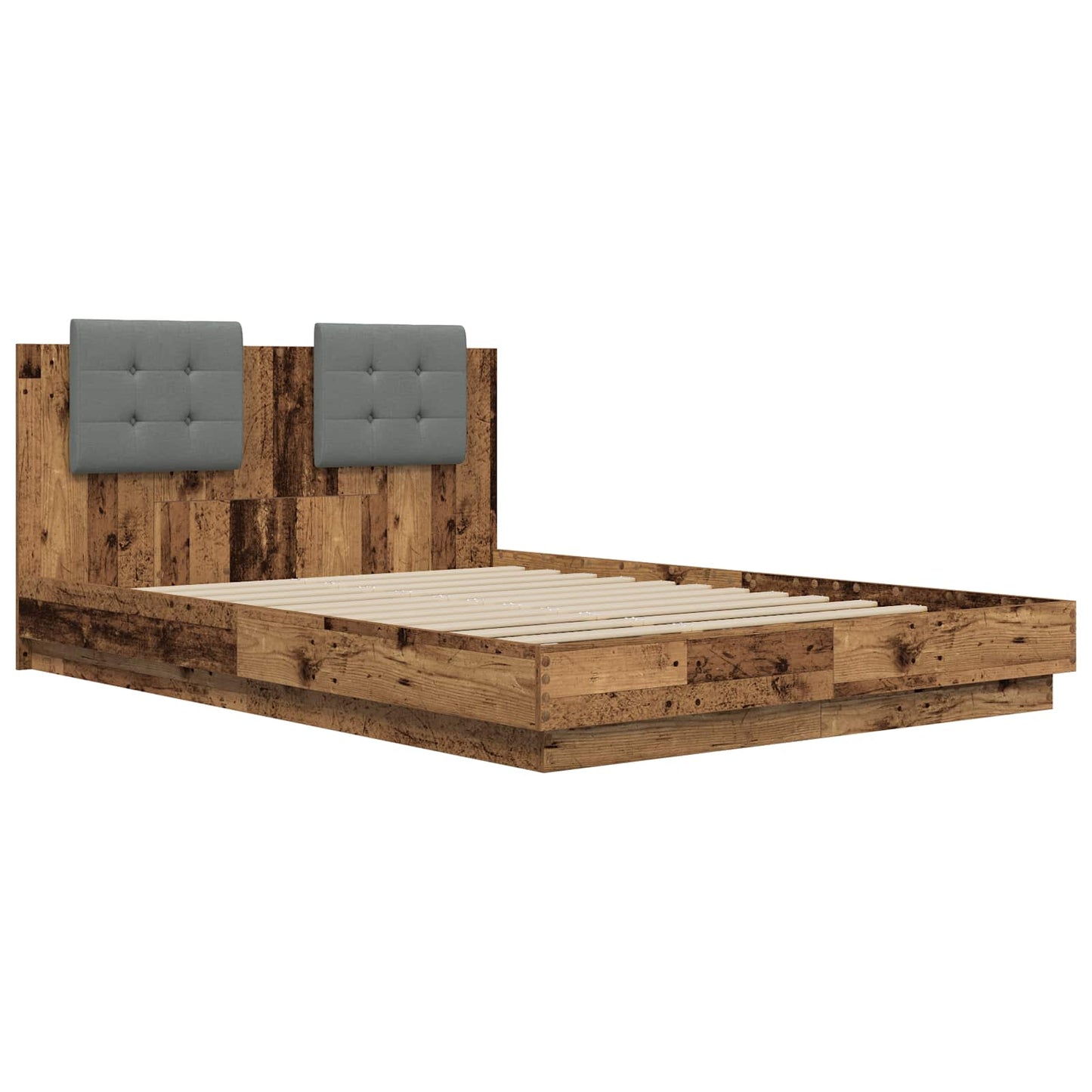 vidaXL Bettgestell mit Kopfteil Altholz 140 x 200 cm Holzwerkstoff