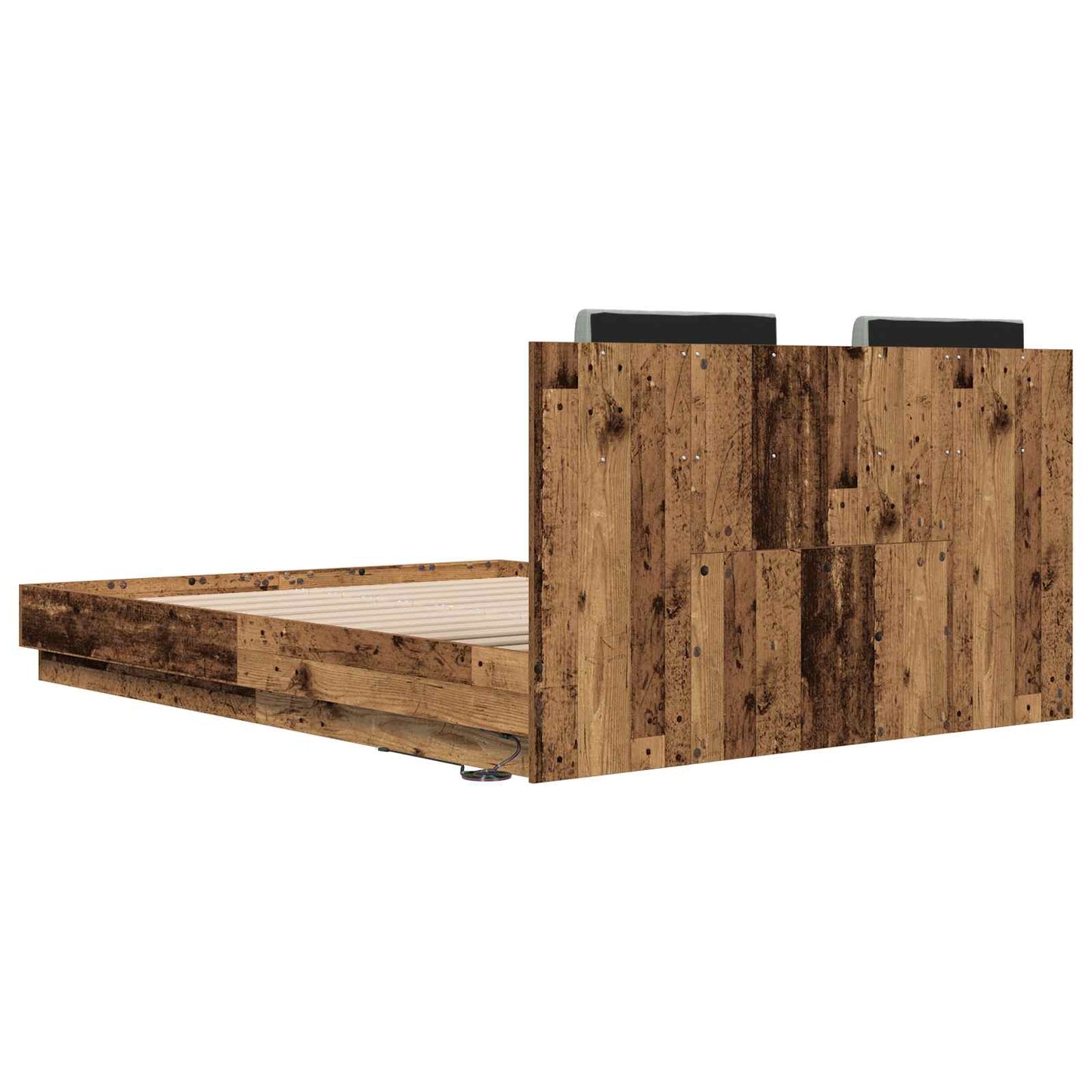 vidaXL Bettgestell mit Kopfteil Altholz 140 x 200 cm Holzwerkstoff