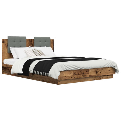 vidaXL Bettgestell mit Kopfteil Altholz 140 x 200 cm Holzwerkstoff