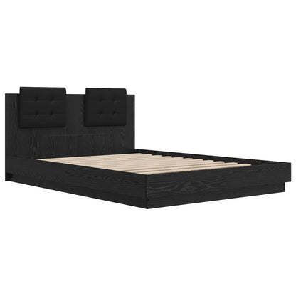 vidaXL Bettgestell mit Kopfteil Schwarz Eichen-Optik 140 x 200 cm