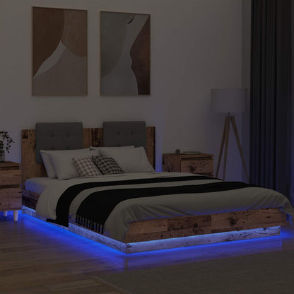 Bettgestell mit Kopfteil Altholz 120 x 200 cm Holzwerkstoff