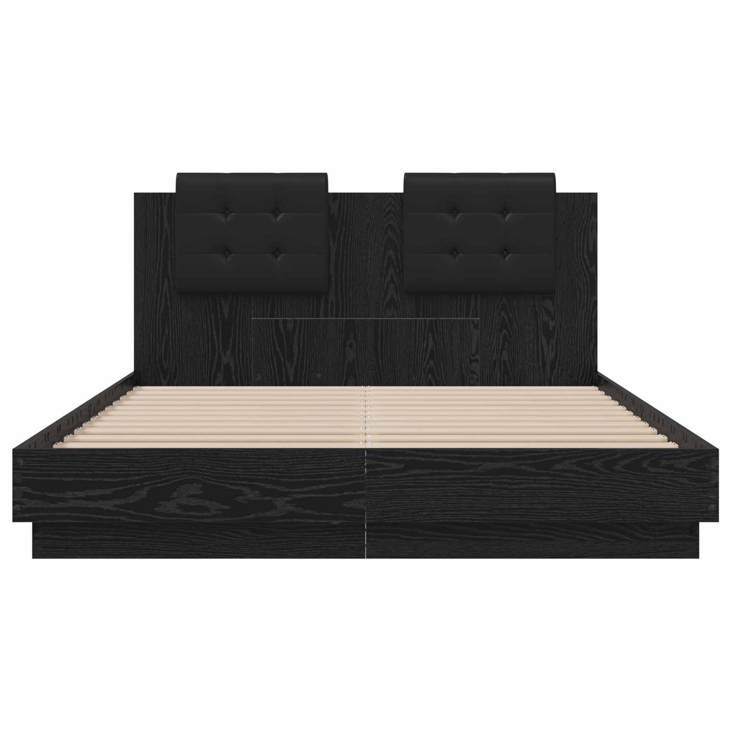 vidaXL Bettgestell mit Kopfteil Schwarz Eichen-Optik 120 x 200 cm
