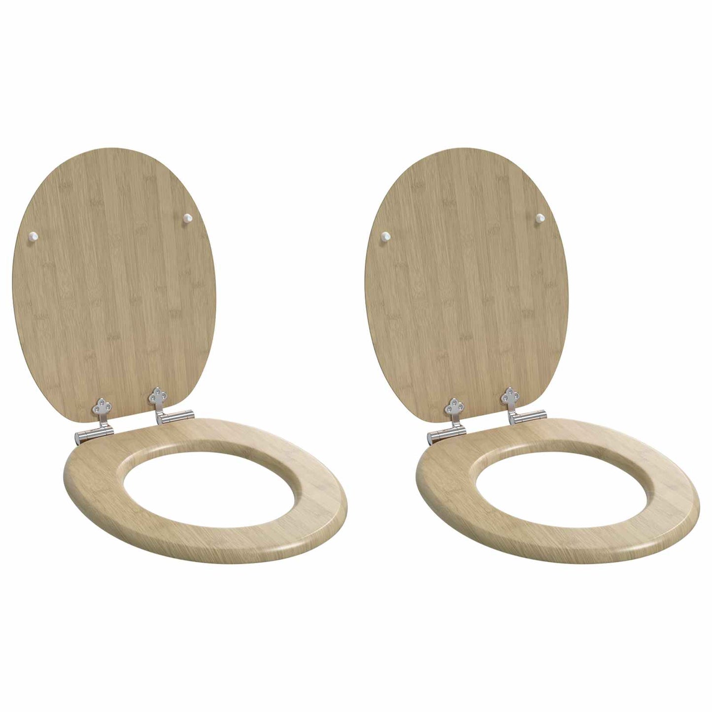 Soft-Close Toilettensitz 2 pcs Heller Bambusfarbton 44 x 38 cm