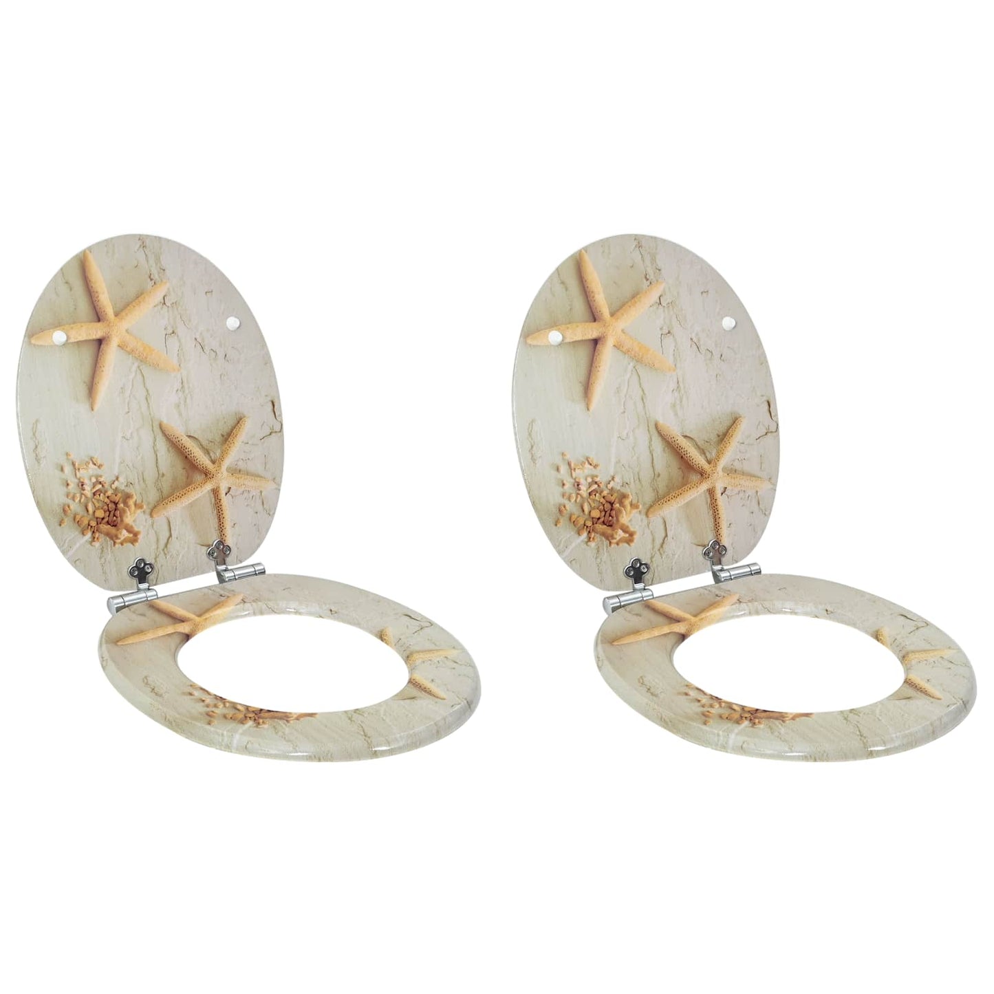 Soft-Close Toilettensitz 2 pcs Gelb und Weiß 44 x 38 cm