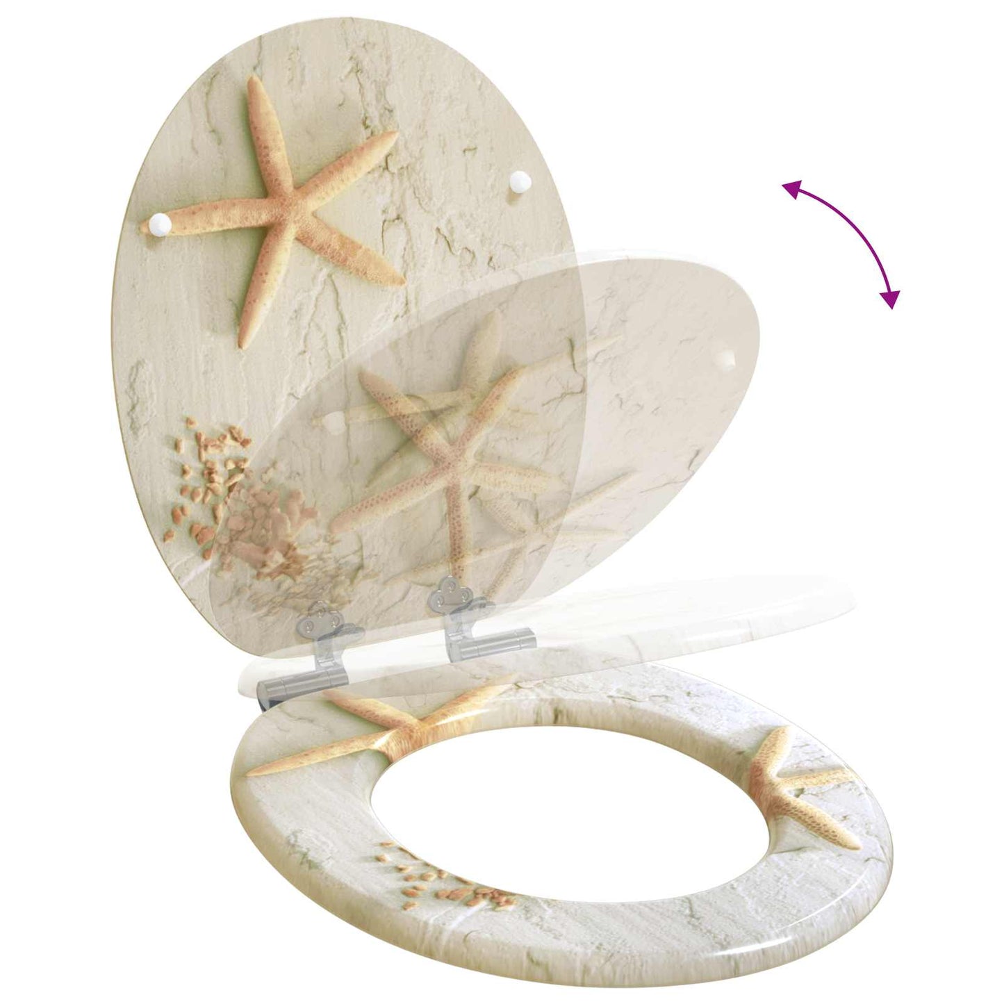 Soft-Close Toilettensitz 2 pcs Gelb und Weiß 44 x 38 cm