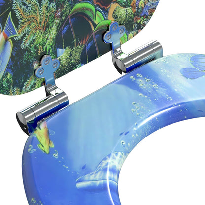 Soft-Close Toilettensitz 2 pcs Blau 44 x 38 cm MDF-Platte