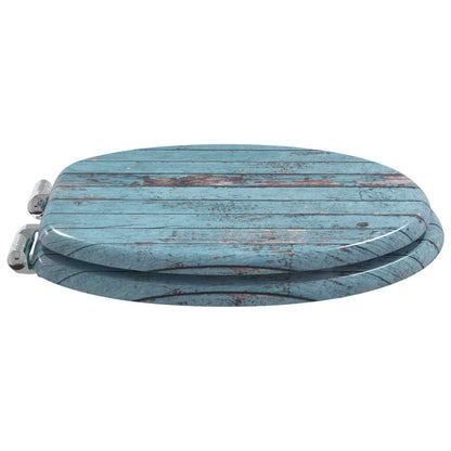 Soft-Close Toilettensitz 2 pcs Blau 44 x 38 cm MDF-Platte