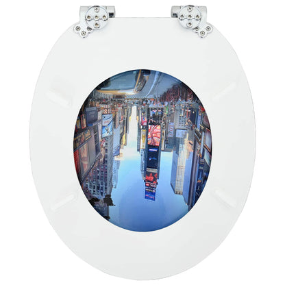 Soft-Close Toilettensitz 2 pcs Mehrfarbig 44 x 38 cm MDF-Platte