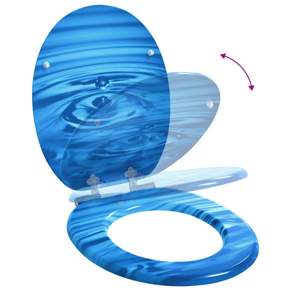 Soft-Close Toilettensitz 2 pcs Blauer Tropfen 44 x 38 cm