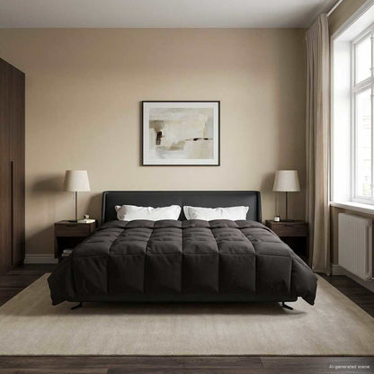 Sommerdecke Gepolstert Anthrazit 200 x 240 cm Mikrofaser