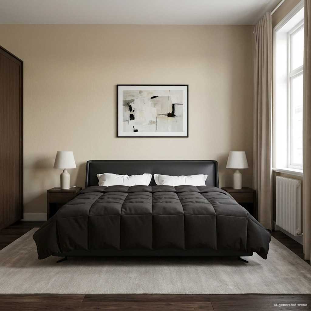 Sommerdecke Gepolstert Anthrazit 220 x 260 cm Mikrofaser