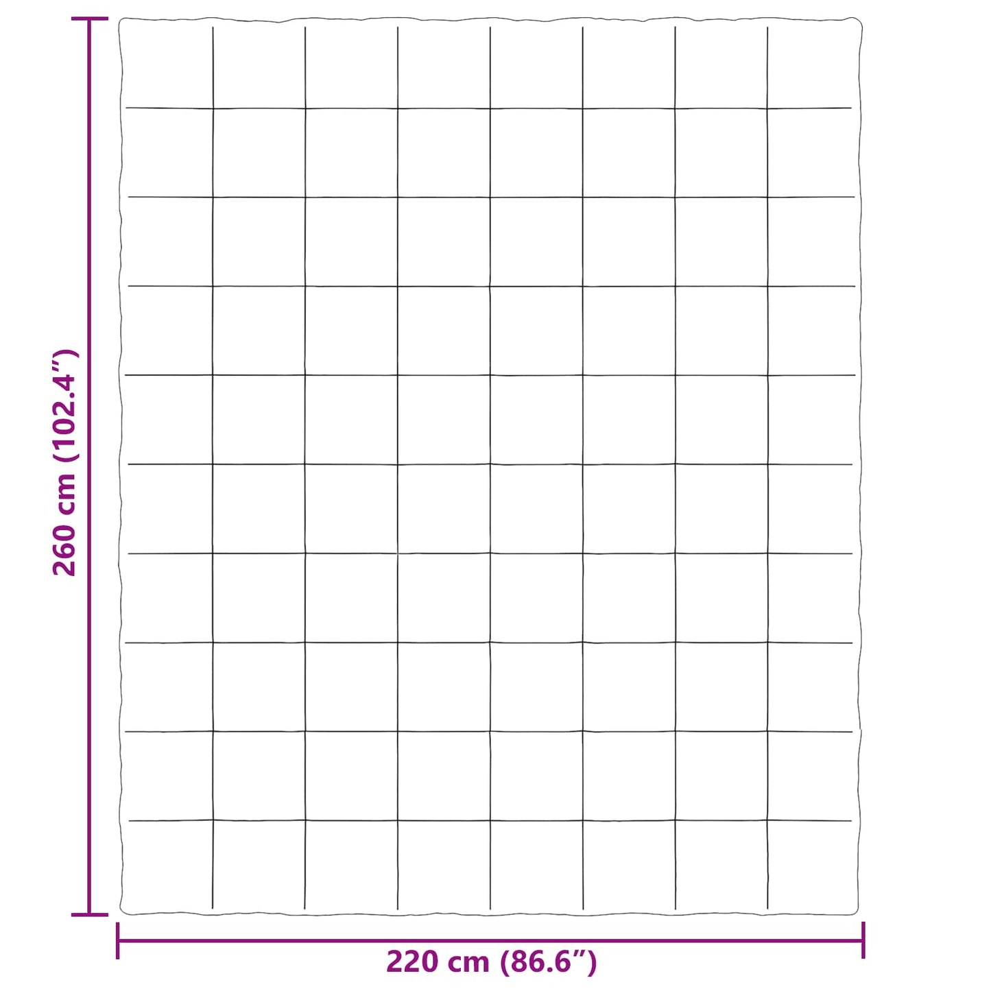 Sommerdecke Gepolstert Anthrazit 220 x 260 cm Mikrofaser
