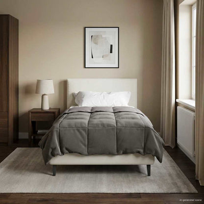 Sommerdecke Gepolstert Hellgrau 135 x 200 cm Mikrofaser