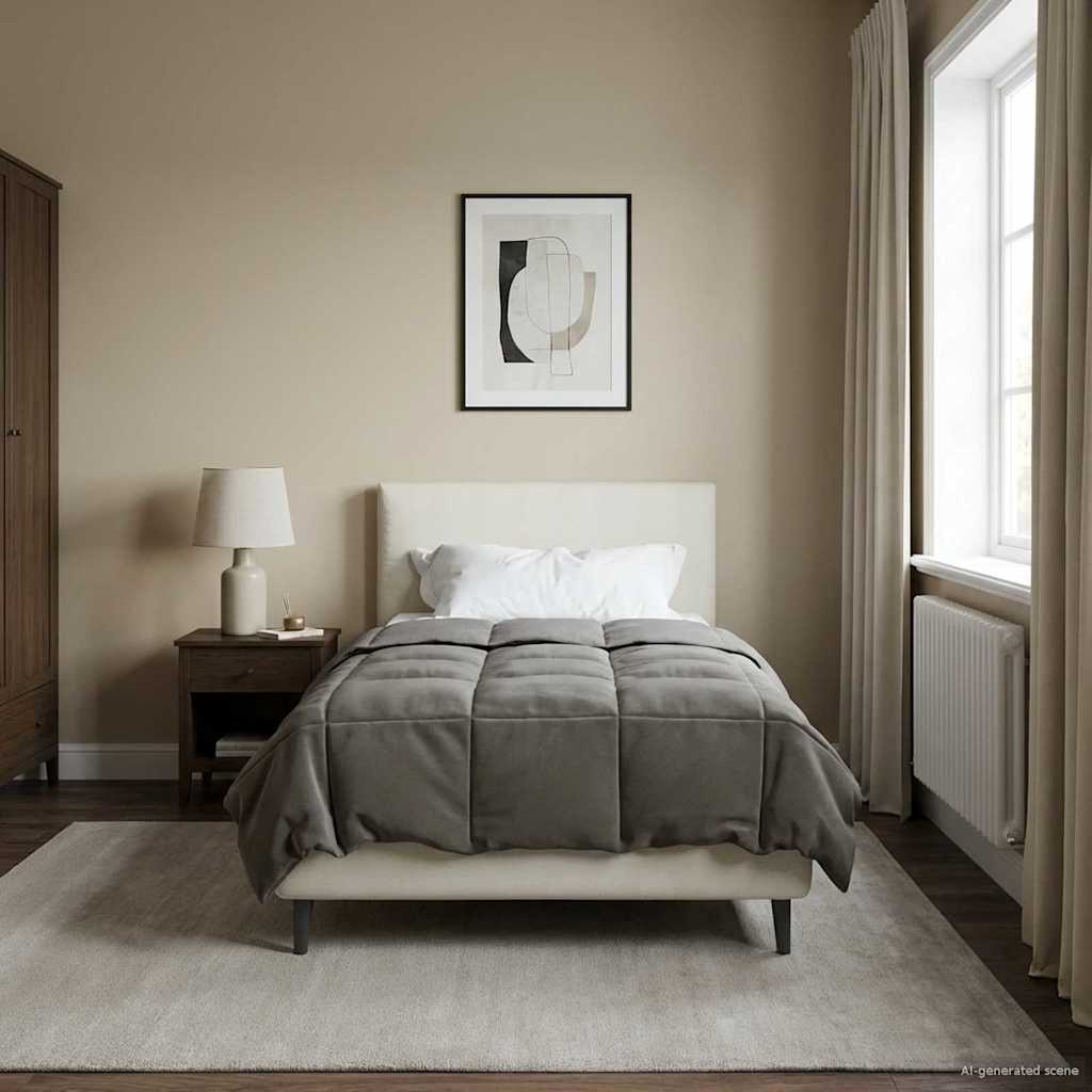 Sommerdecke Gepolstert Hellgrau 140 x 220 cm Mikrofaser