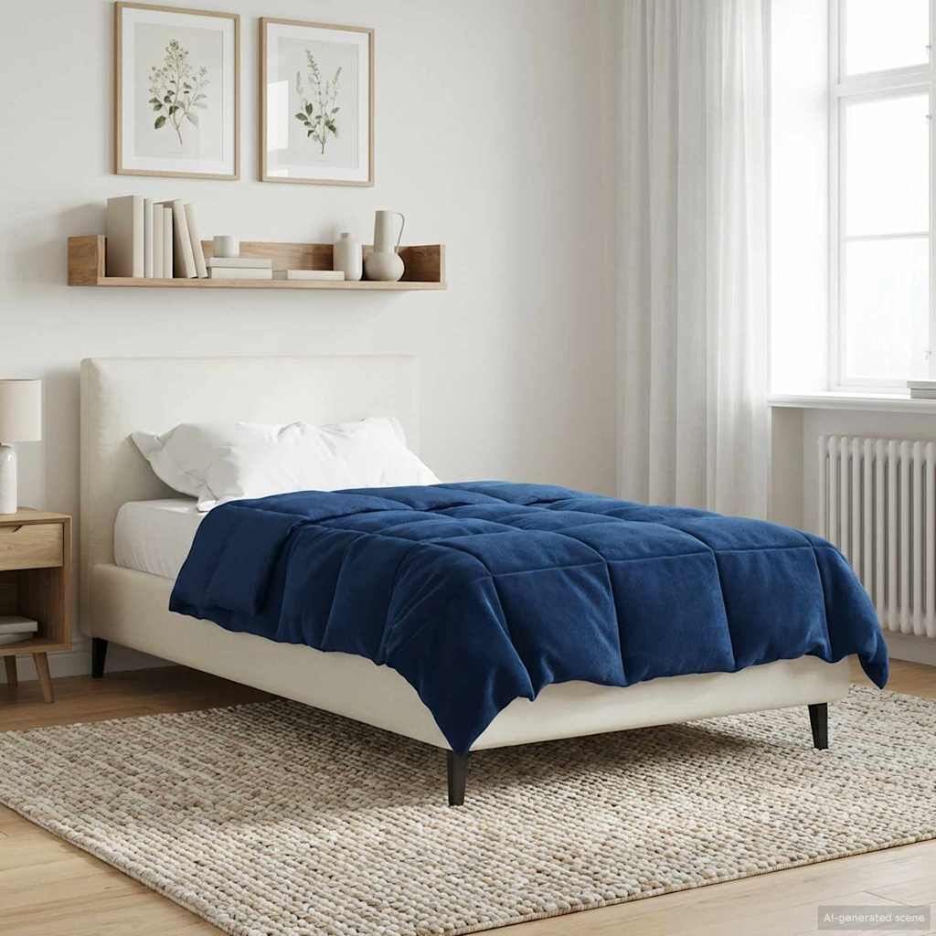 Sommerdecke Gepolstert Dunkelblau 140 x 200 cm Mikrofaser