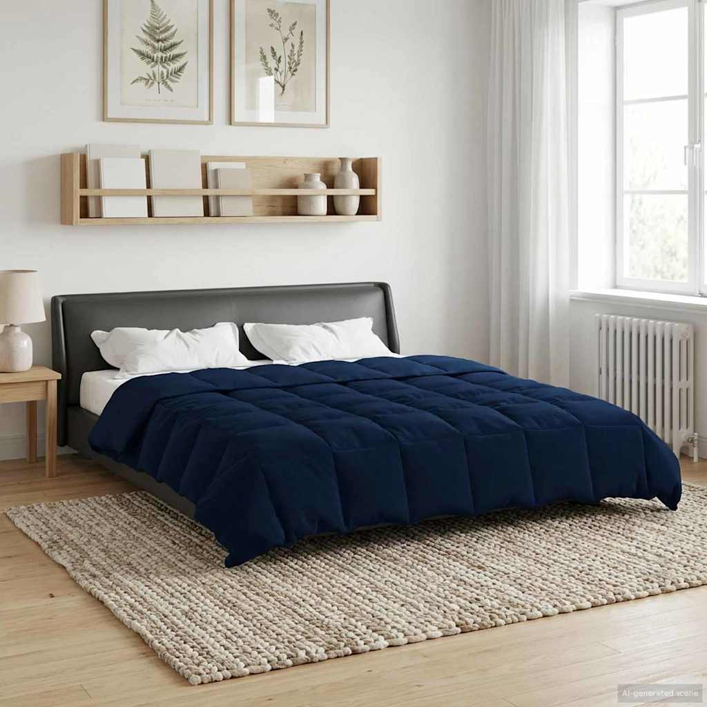 Sommerdecke Gepolstert Dunkelblau 220 x 260 cm Mikrofaser