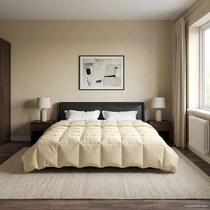 Sommerdecke Gepolstert Creme 200 x 200 cm Mikrofaser