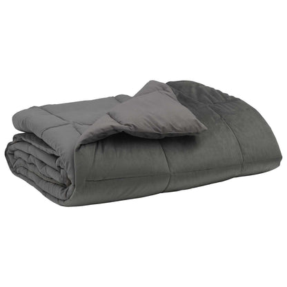 Ganzjahresbettdecke Gepolstert Hellgrau 240 x 260 cm Mikrofaser