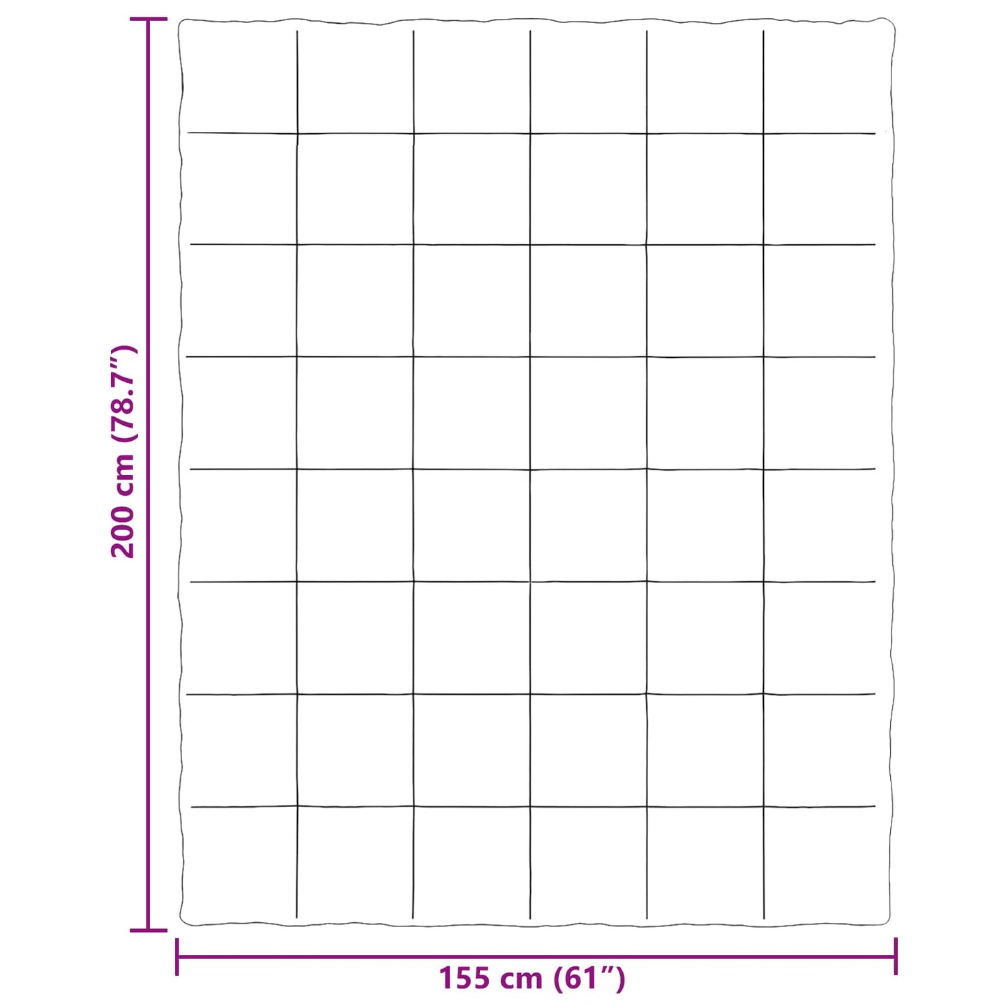 Ganzjahresbettdecke Gepolstert Schwarz 155 x 200 cm Mikrofaser