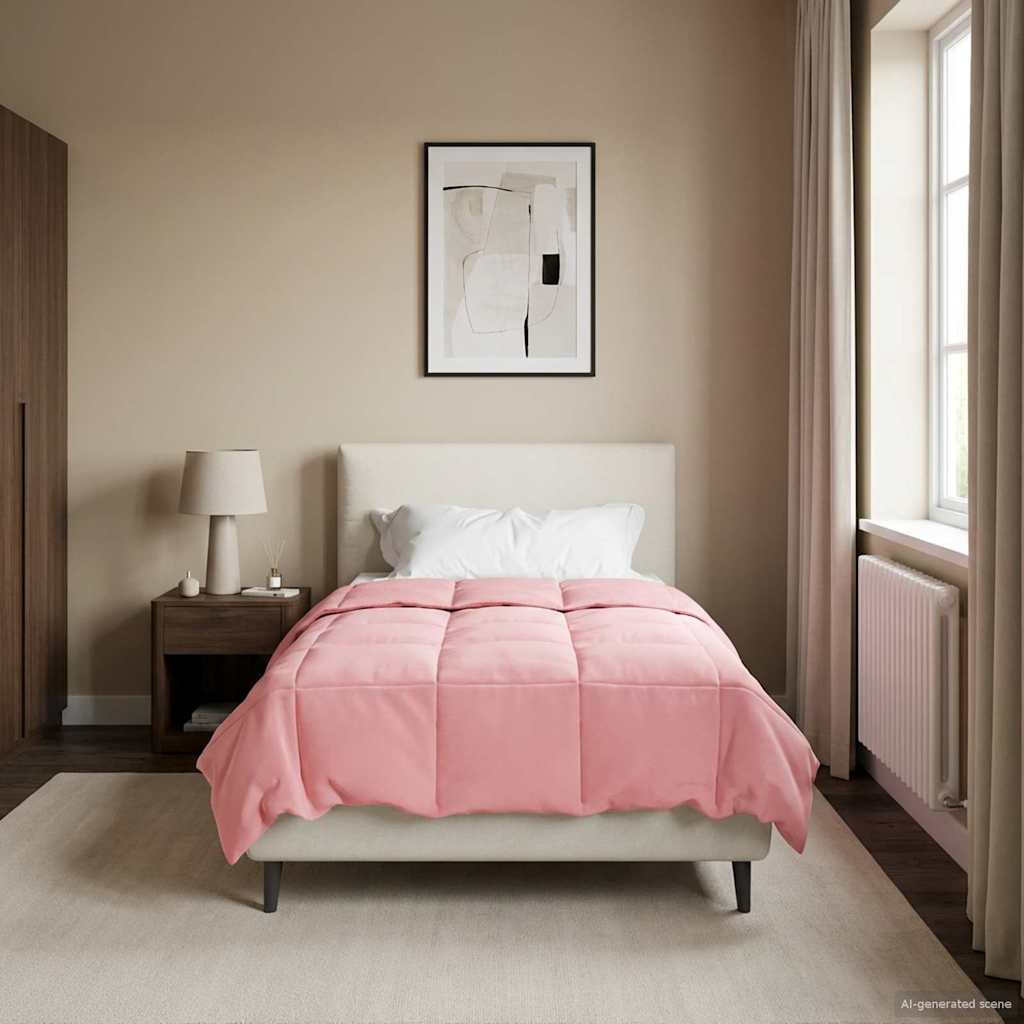 Ganzjahresbettdecke Gepolstert Rosa 155 x 220 cm Mikrofaser