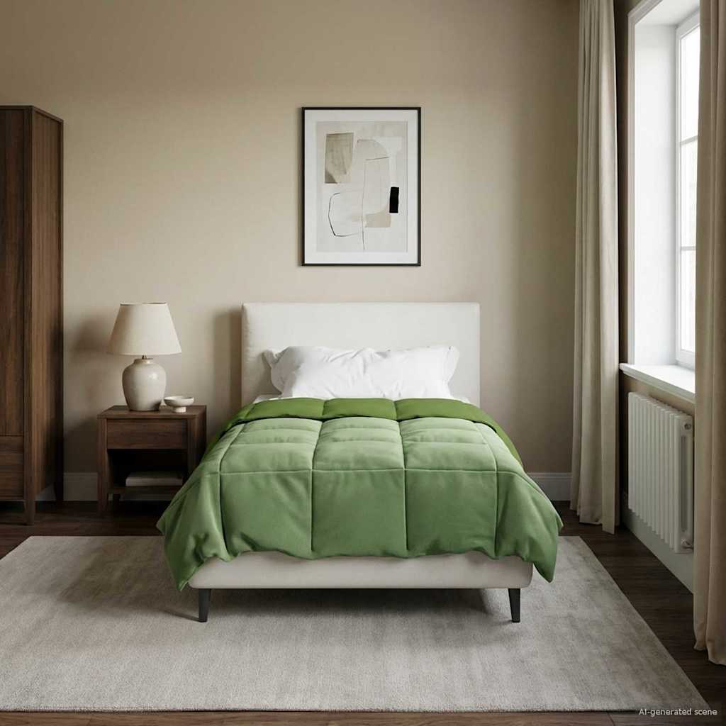 Ganzjahresbettdecke Gepolstert Grün 155 x 220 cm Mikrofaser