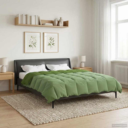 Ganzjahresbettdecke Gepolstert Grün 220 x 260 cm Mikrofaser