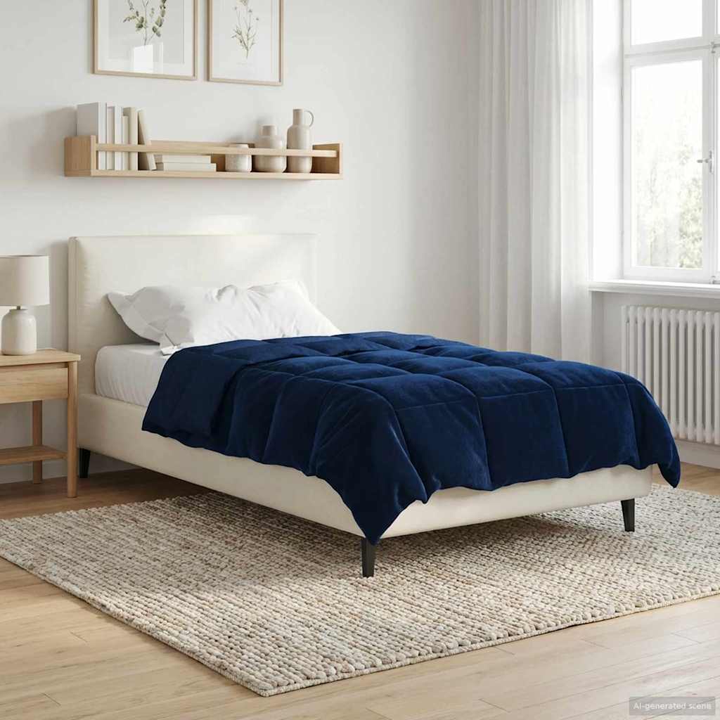 Ganzjahresbettdecke Dunkelblau 155 x 220 cm Mikrofaser