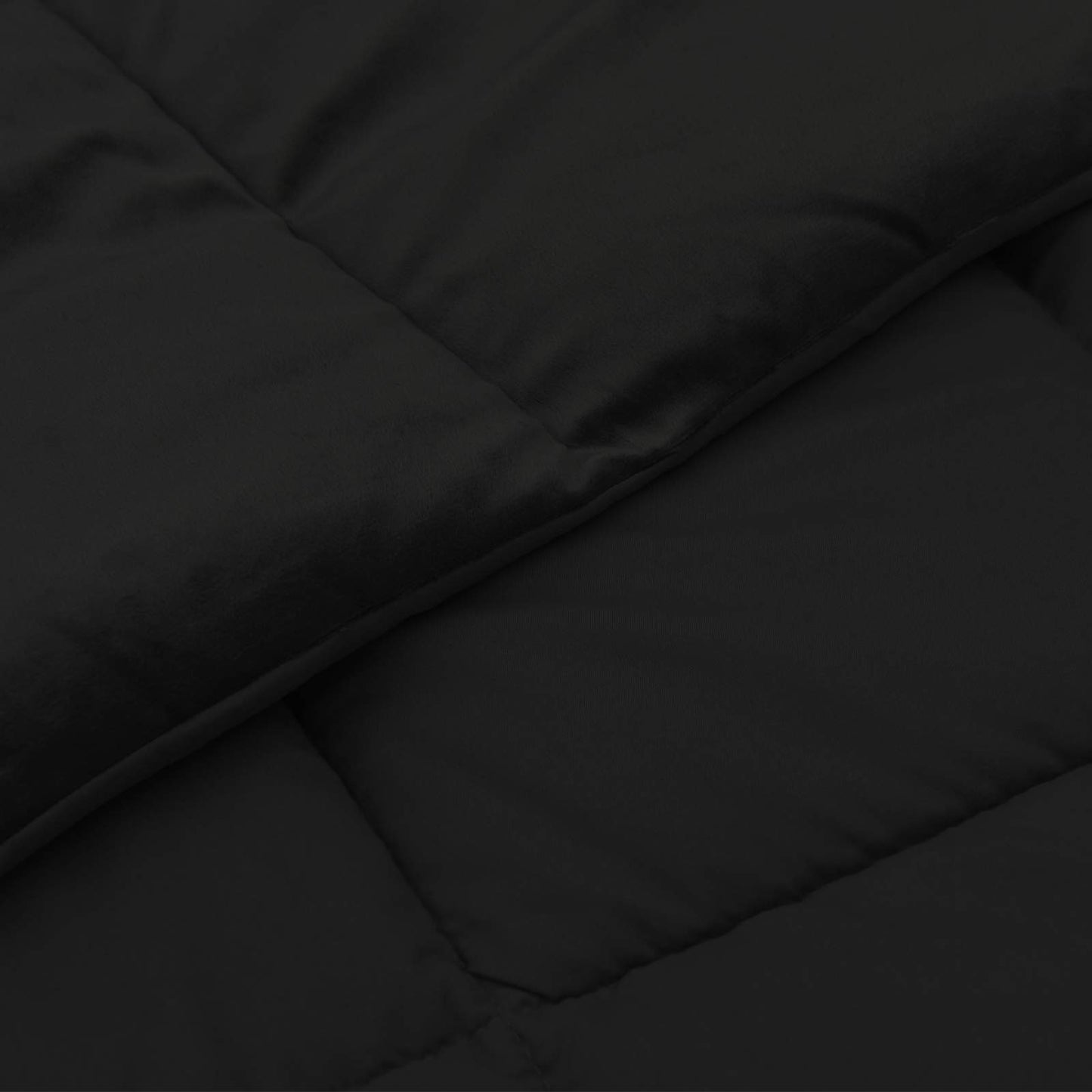 Winterbettdecke Gepolstert Schwarz 155 x 220 cm Mikrofaser