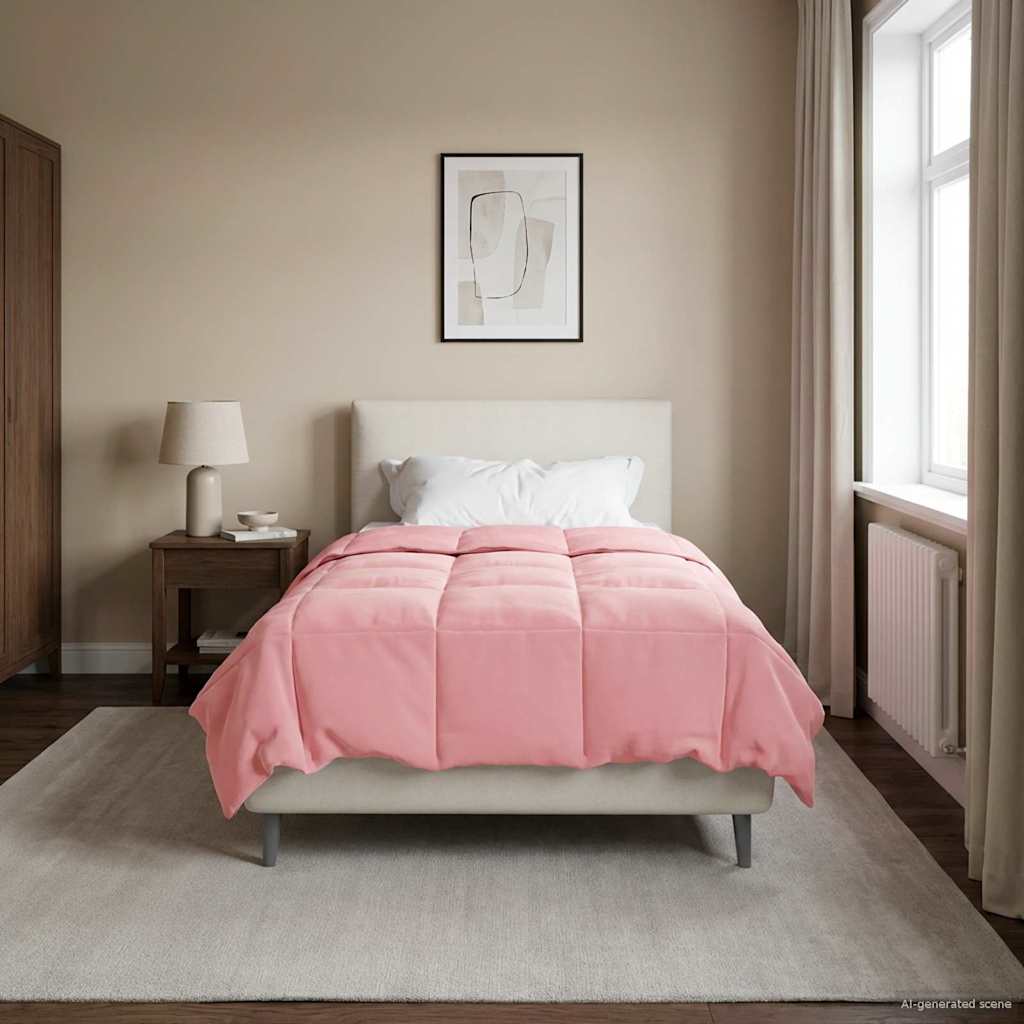 Winterbettdecke Gepolstert Rosa 140 x 220 cm Mikrofaser