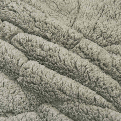 Sommerdecke Hellgrau 140 x 220 cm Mikrofaser und Teddy-Fleece