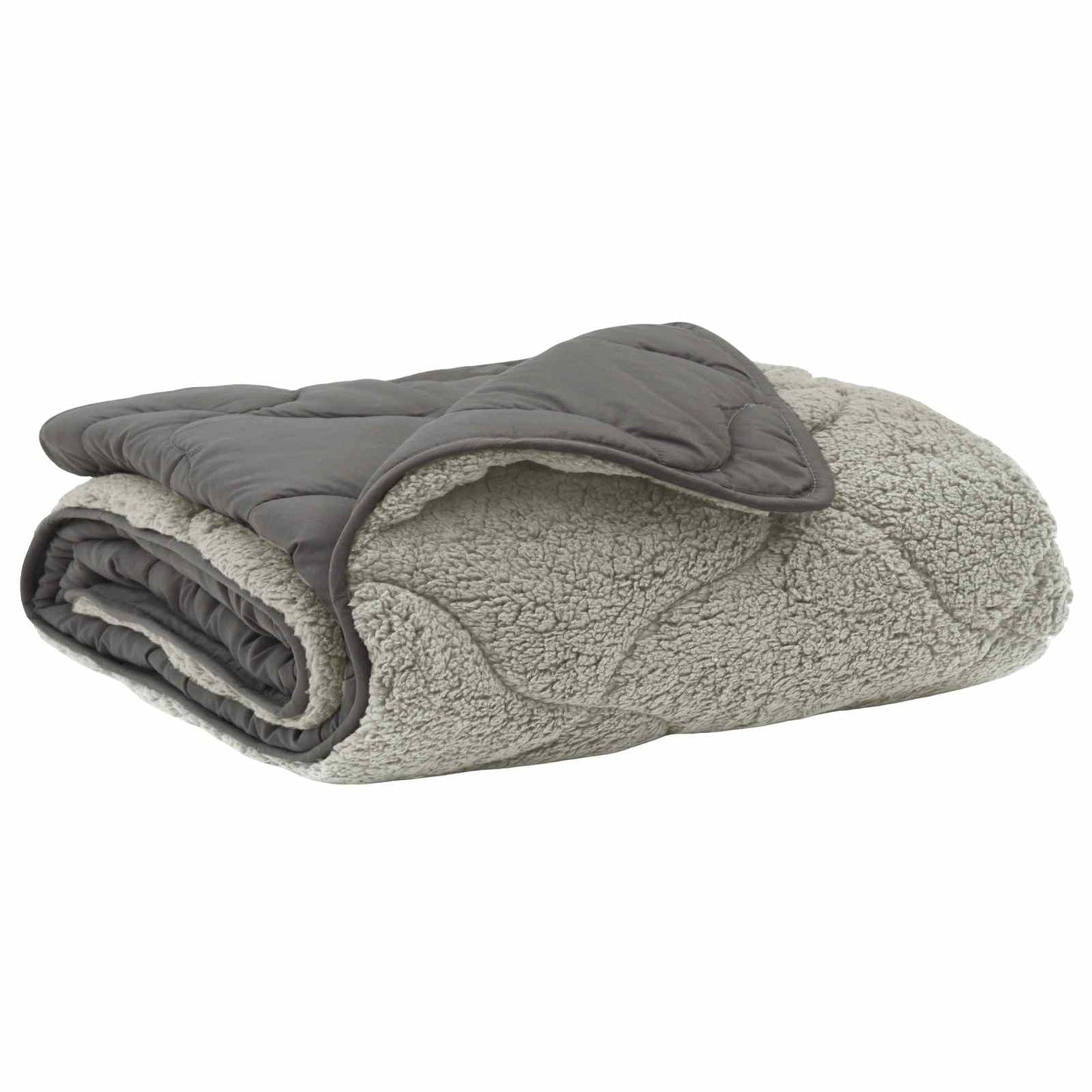 Sommerdecke Hellgrau 140 x 220 cm Mikrofaser und Teddy-Fleece