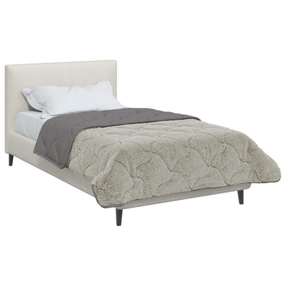 Sommerdecke Hellgrau 140 x 220 cm Mikrofaser und Teddy-Fleece