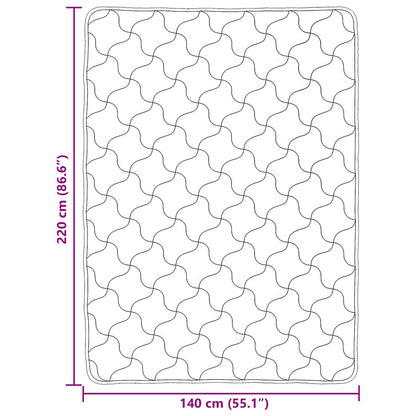 Sommerdecke Hellgrau 140 x 220 cm Mikrofaser und Teddy-Fleece