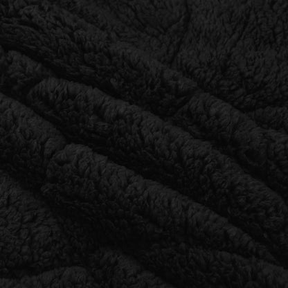 Sommerdecke Schwarz 140 x 200 cm Mikrofaser und Teddy-Fleece